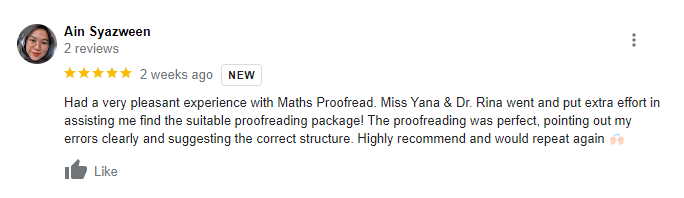Maths Proofread - review